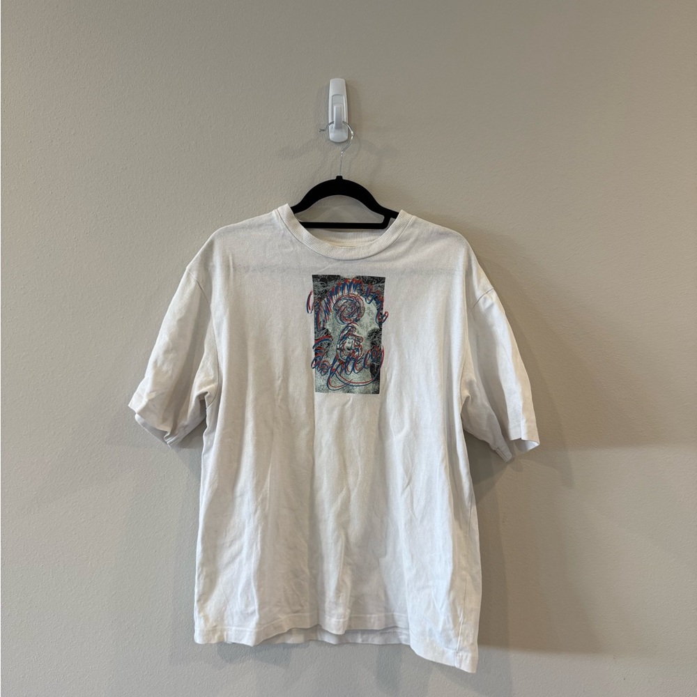 Acne Studio White Tee with Artistic Front Design